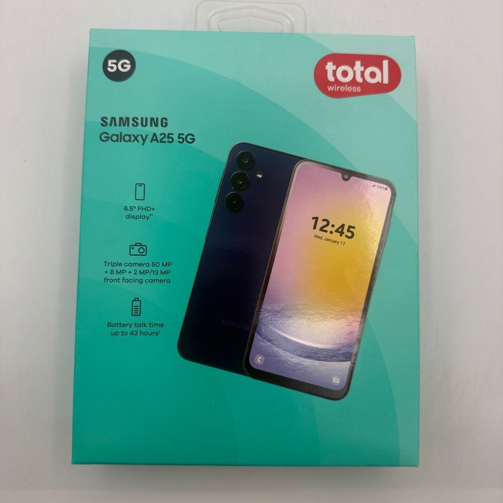 Samsung Galaxy A25 5G 128GB Total Wireless Blue Black Smartphone SM-A256U